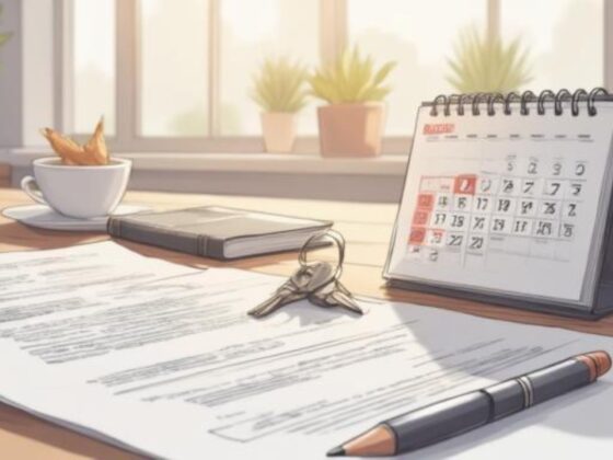 A calendar and house keys on a desk, representing the timeline to sell a home in Pasadena MD.