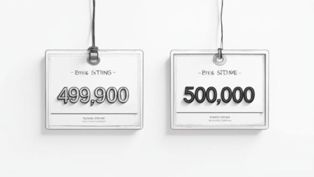 Psychological pricing using 499,900 versus 500,000 when pricing a home Pasadena MD